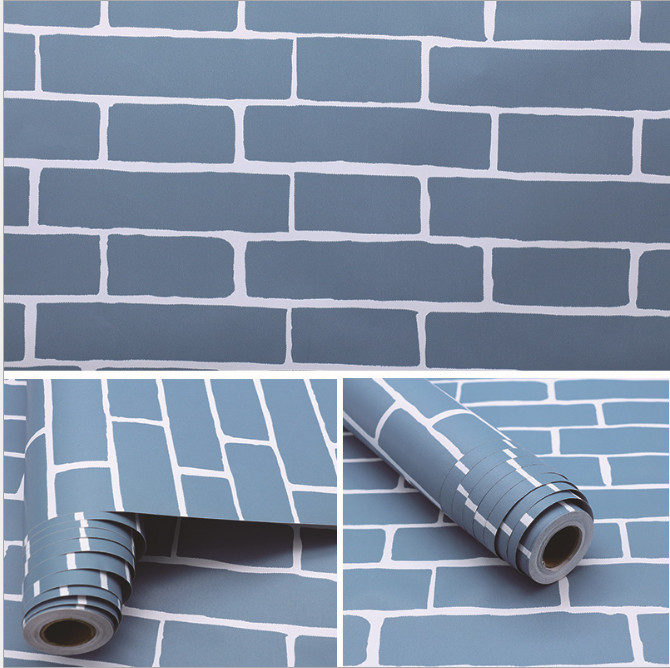 GIẤY DÁN TƯỜNG KHỔ 45CM X10M GẠCH XANH