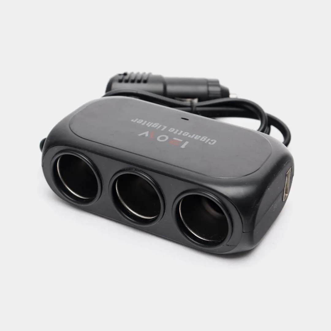 Bộ Chia Tẩu Sạc Dành Cho Xe Ô Tô 3 Cổng Tẩu 2 USB Model WT-D23 - XUNNIU