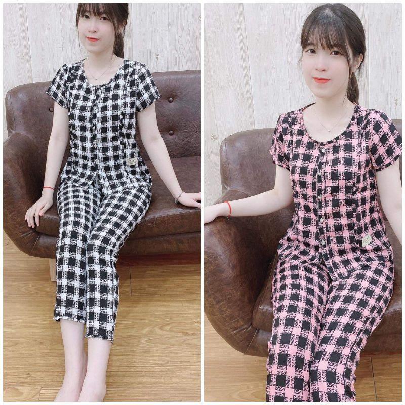 Set đồ bộ kẻ sang đẹp không nhăn nhàu