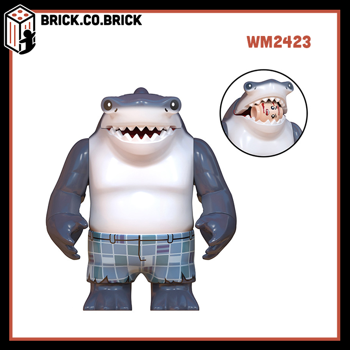 Đồ chơi Lắp ráp Nhân vật Vua Cá Mập King Shark Bigfig loại lớn WM2423 WM2424