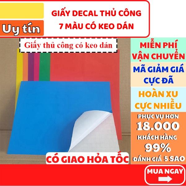 Giấy thủ công decal khổ a5 có keo dán an toàn siêu tiện lợi phù hợp cho học sinh tiểu học