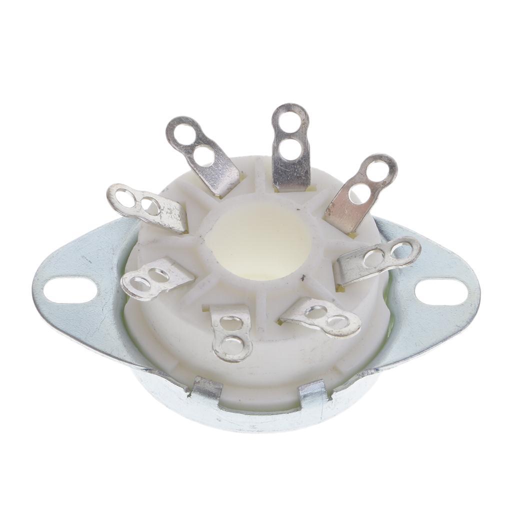 GZC8-Y-6 Ceramic 8pin PCB Mounting Tube Socket for KT88/6550/EL34 6SN7 6V6