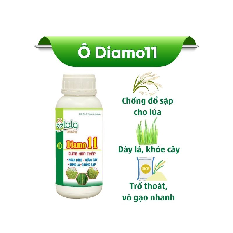 Phân th-uốc sinh học giúp cây lúa chống sập, cứng cây lúa - Ô Diamo 11 250ml
