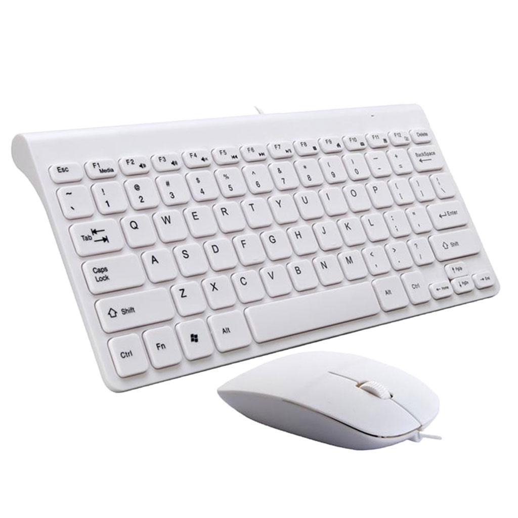 Wired 78 Key Keyboard Mouse Combo with 1.3meter Cable for Home Office White