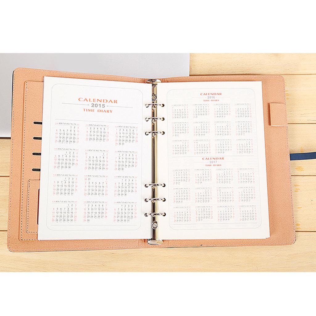 A5 Size Leather Notebook Loose Leaf Memo Diary Notebook with Buckle Red