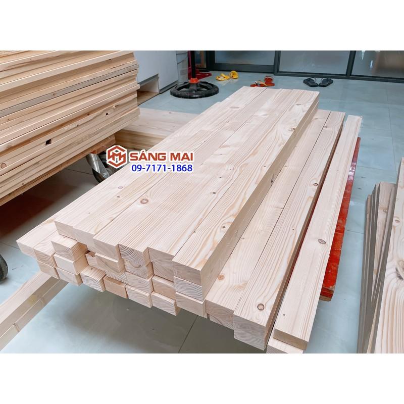 - Thanh gỗ thông 3cm x 5cm x dài 100cm x láng mịn 4 mặt