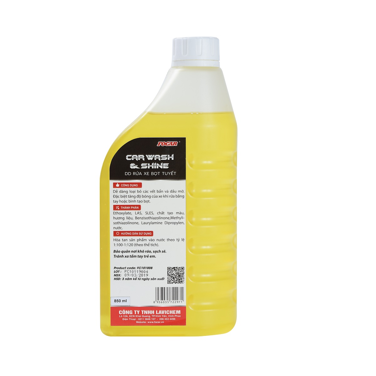 Dung dịch bọt tuyết rửa xe Car Wash & Shine 850ml - Bông mịn, đều bọt, đậm đặc tỷ lệ 1:120