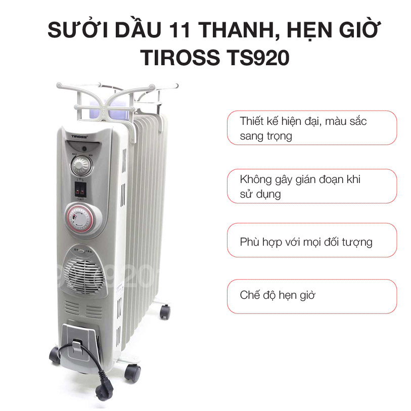 Sưởi dầu 11 thanh, Hẹn giờTiross TS920