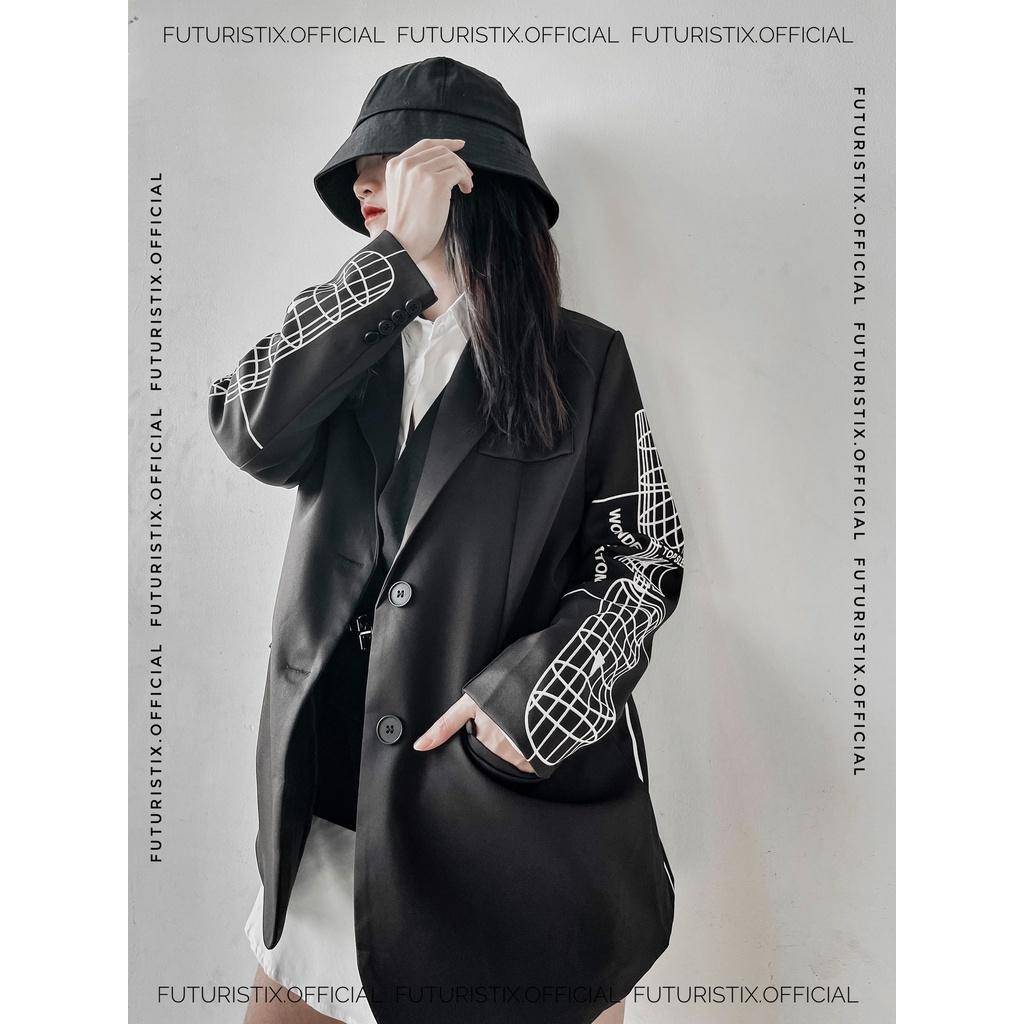 Áo Khoác Blazer Đen Wonder Anatomie Cực Chất FuturistiX AK179