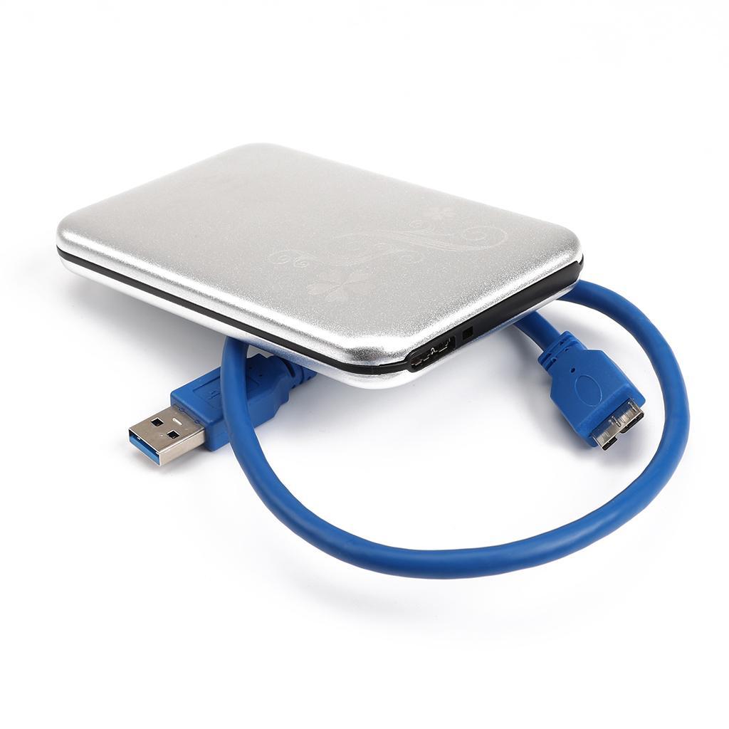 80G HDD Enclosure 2.5" SATA to USB 3.0 SSD Hard Disk Drive Case Silver