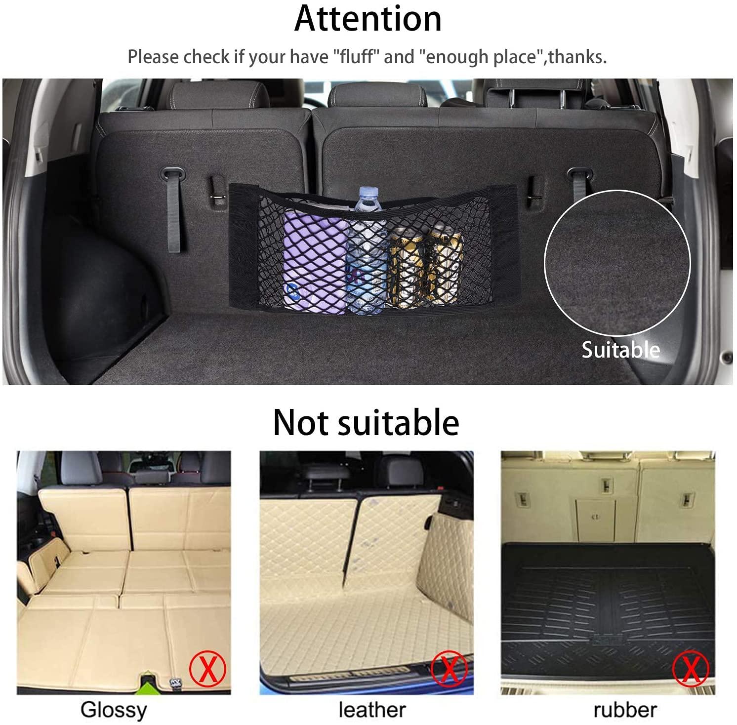 Lưới Cốp Xe Hơi, Lưới Đựng Đồ Cốp Xe, Kích Thước Lớn 40 x 25cm, Chai Chai, Đồ Tạp Hóa, Lưu Trữ Thêm Giá Sắp Xếp Cho Xe Ô Tô, Xe Tải
