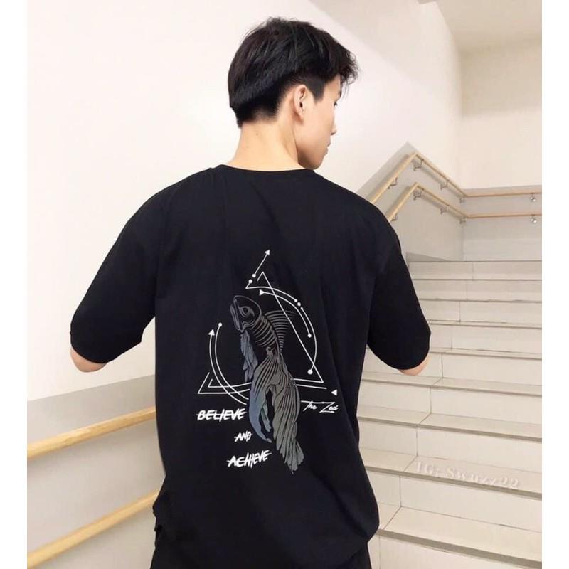 Áo thun phản quang bạc chất cotton 4chiều form dưới 70kg nam nữ