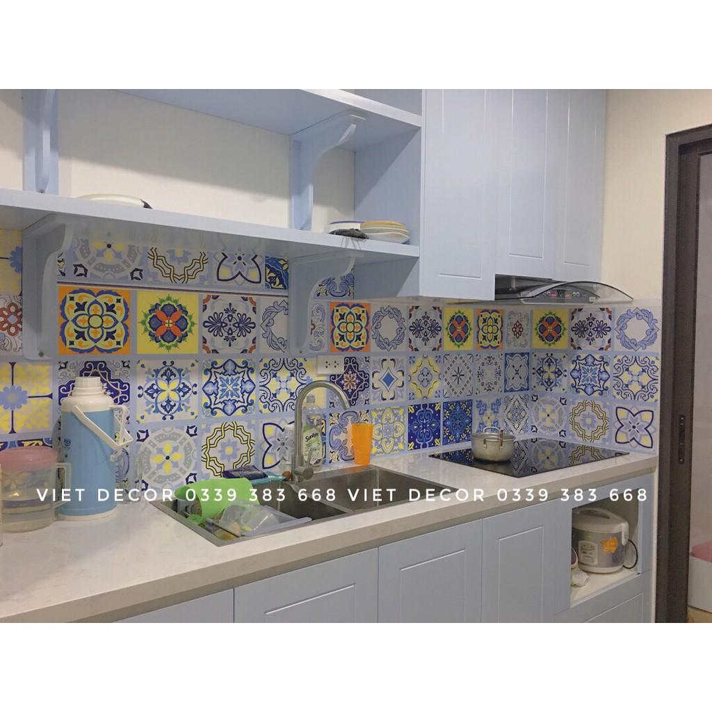 Decal dán bếp - Set 1m dài Decal Gạch Bông họa tiết Đơn giản - Trang trí, Dán tường