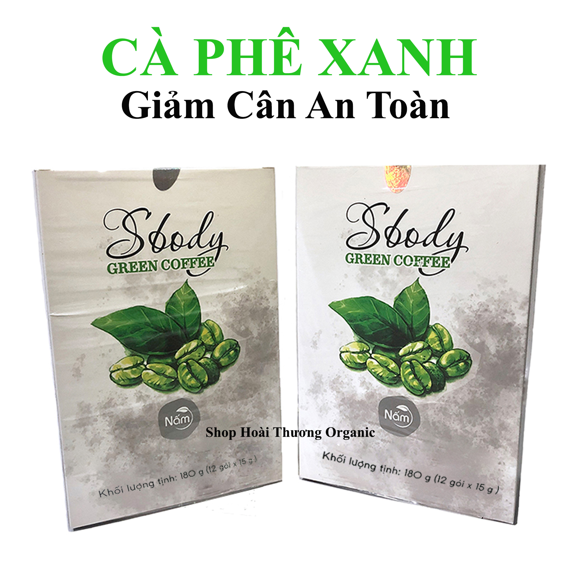 Hình ảnh (2 Hộp) Nấm Hỗ trợ Giảm Cân Sbody Green Coffee - Tinh chất cà phê xanh không gây hại cho Sức Khoẻ - Hộp 12 gói / 180G