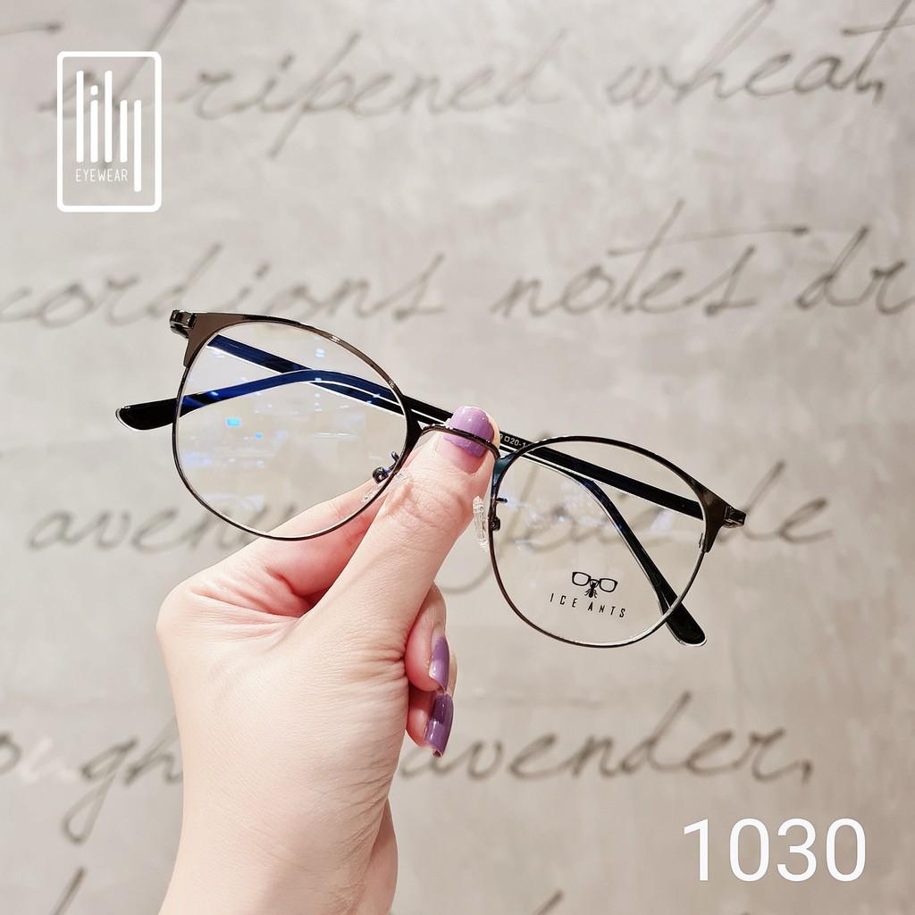Gọng kính nữ kim loại Lilyeyewear mắt kính tròn thanh mảnh nhẹ nhàng màu sắc thời trang 1030