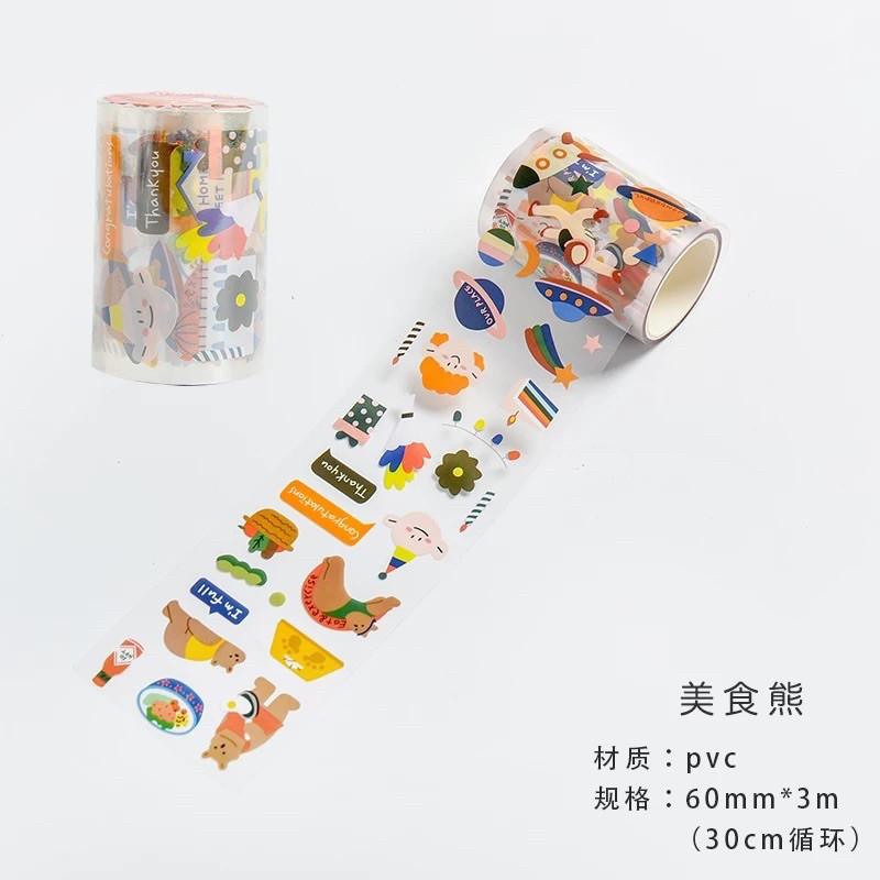 Cuộn PVC tape rộng 6cm dài 3m siêu dễ thương