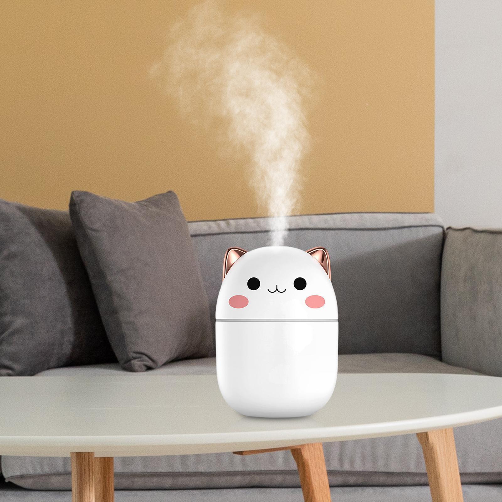 Car Humidifiers, 250ml Small Air Humidifier, Portable Mini Humidifiers for Bedroom, USB Cool Mist Sprayer with Night Light for Home,Office, Plants