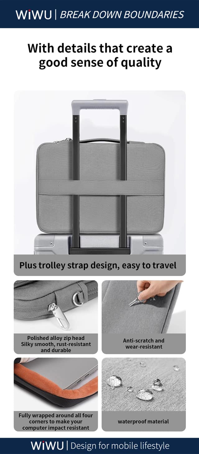 Túi đựng máy tính xách tay chống nước Wi WU Cozy Classic - Hàng chính hãng