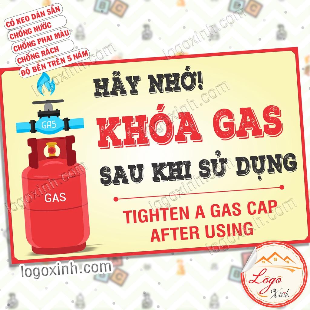 Logo Tem Sticker Nhắc Nhở Khóa Bình Ga Gas Sau Khi Sử Dụng, Đóng Van Bình Ga Đảm Bảo An Toàn, Tighten GAS Cap After Use