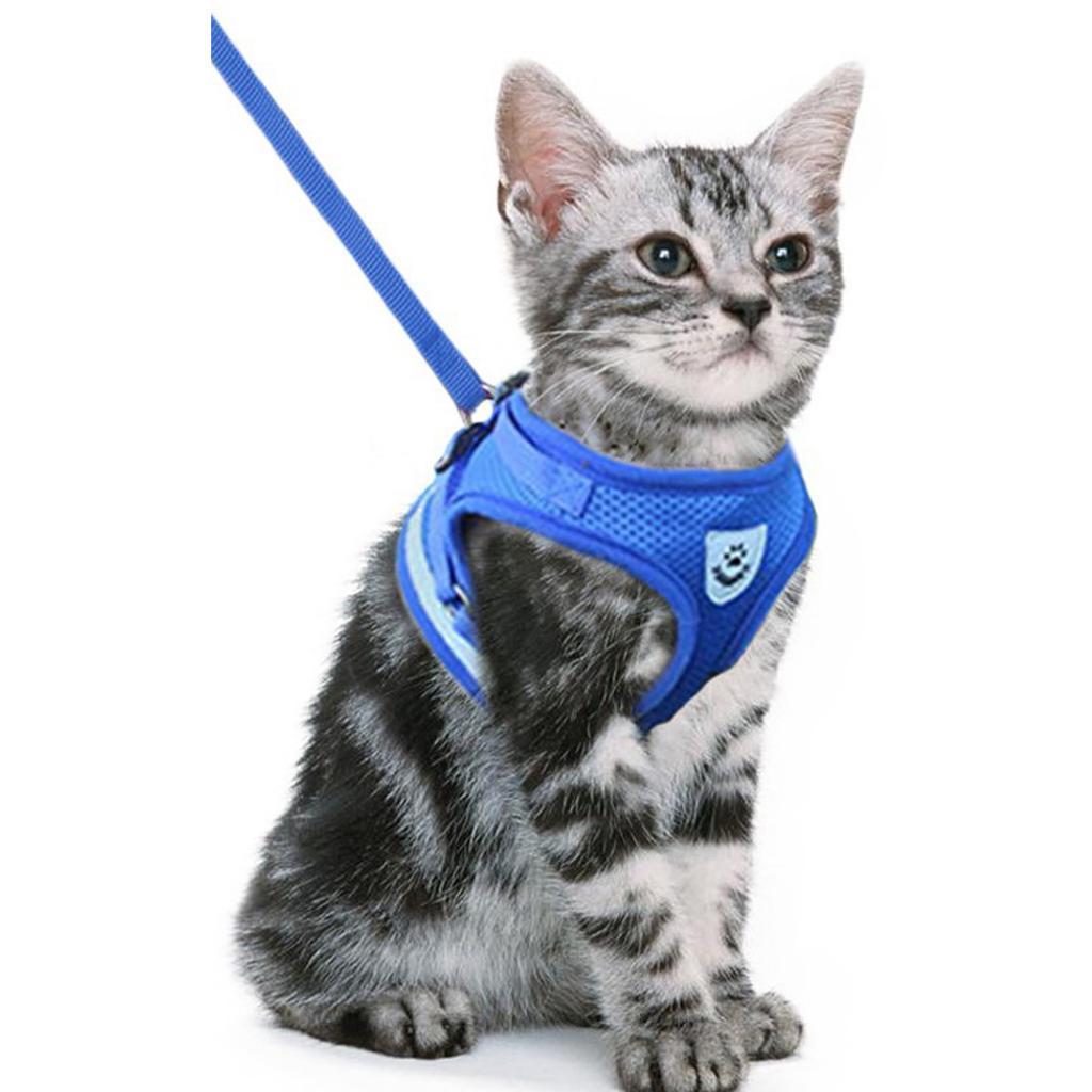 Pet Harness Chest Back Vest Dog Adjustable Harness Reflective 3 Blue S
