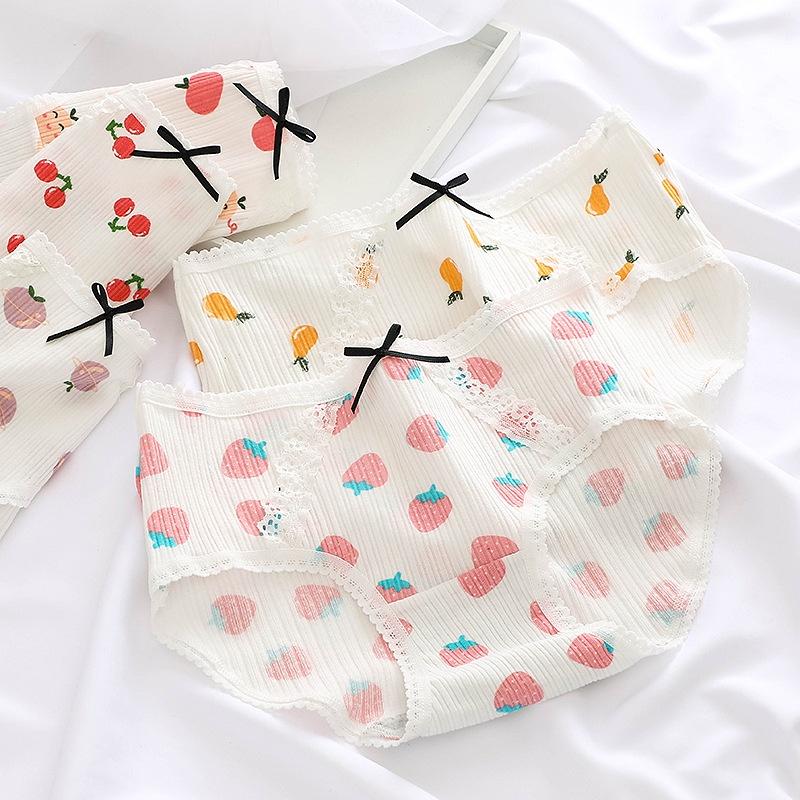 Quần lót nữ cotton kháng khuẩn họa tiết hoa quả dễ thương QLN024