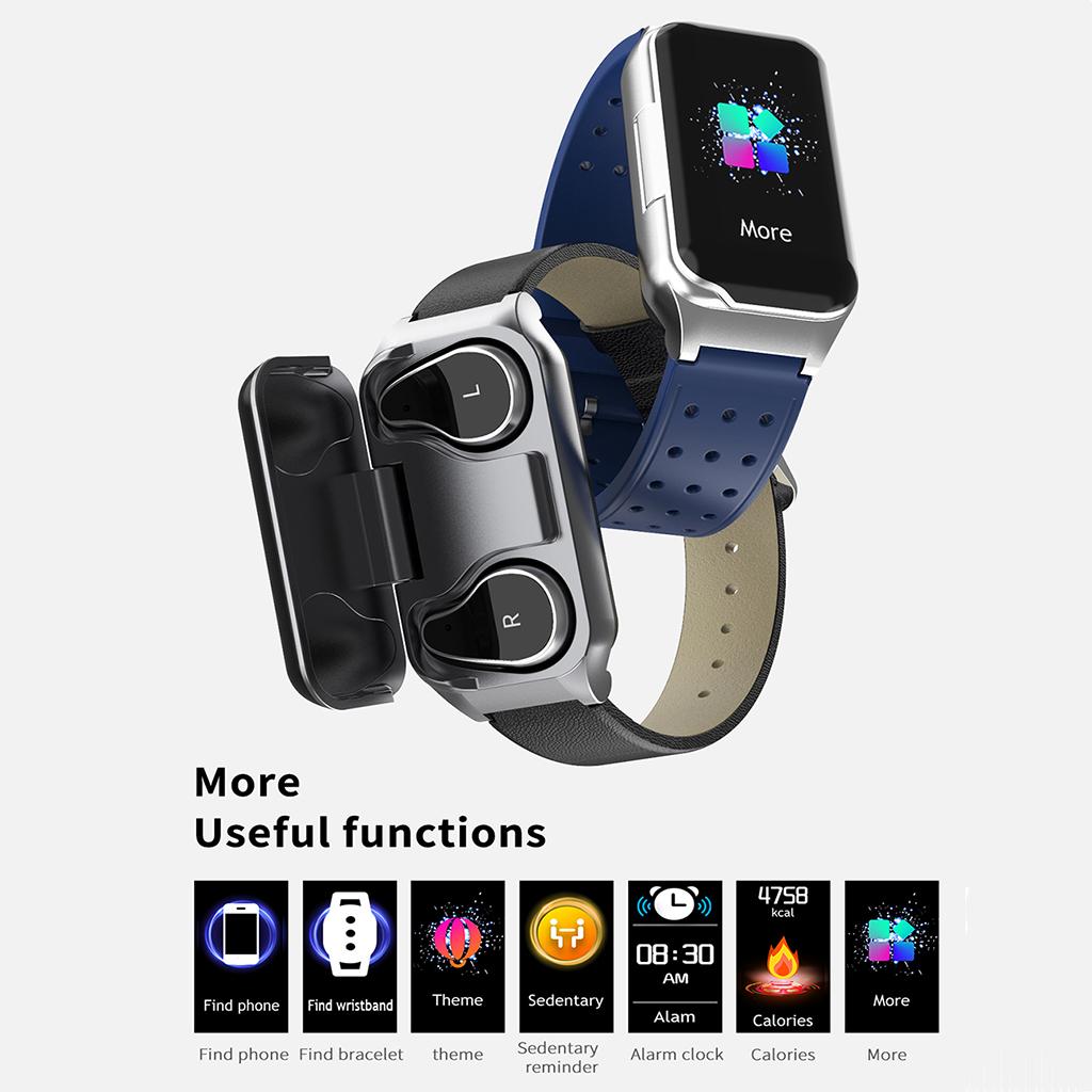 Wireless Headset TWS In-ear Bluetooth Earphone Sport Mini Smart Watch Wristband