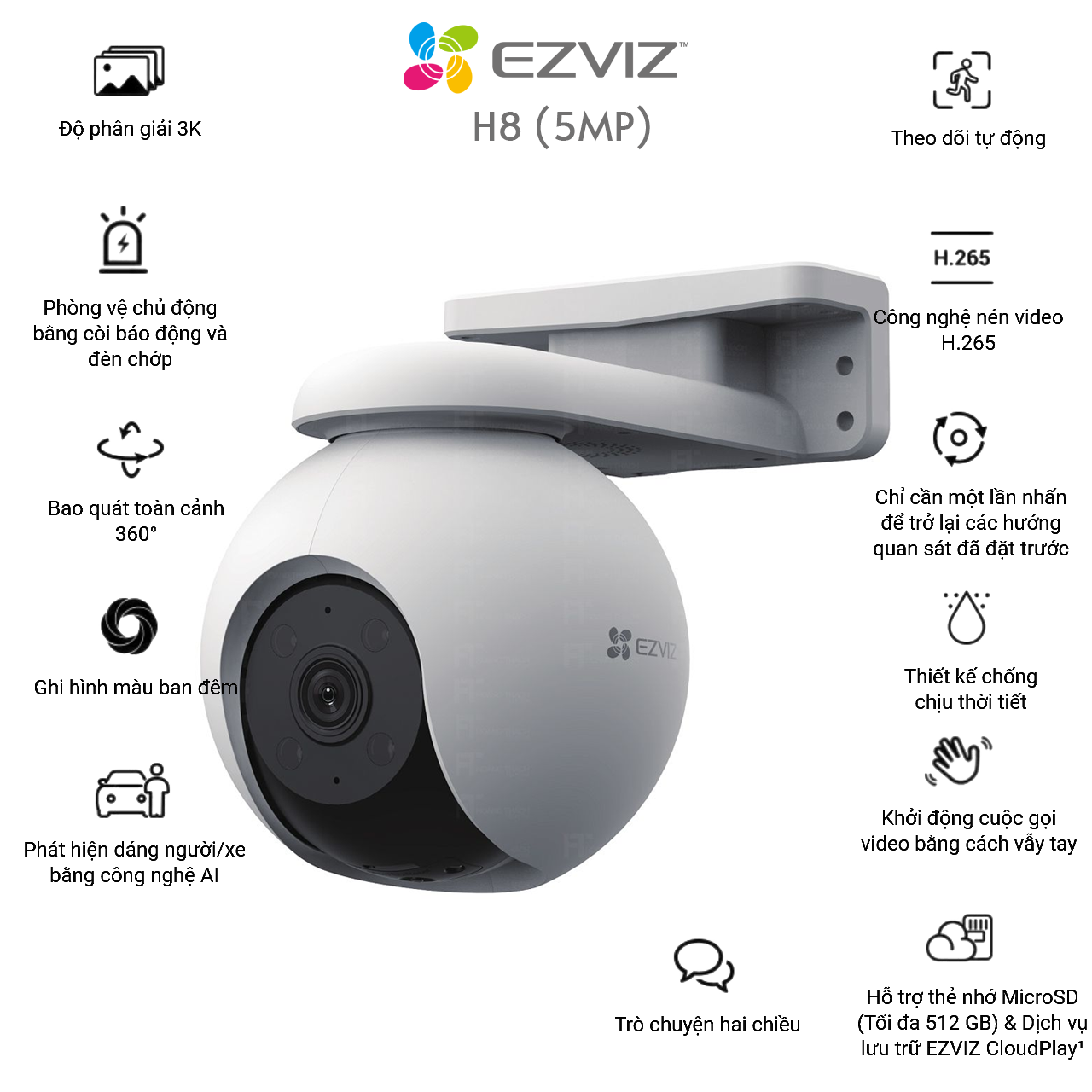 Hình ảnh Camera IP WiFi Ngoài Trời EZVIZ H8 3K 5MP - Hàng Chính Hãng