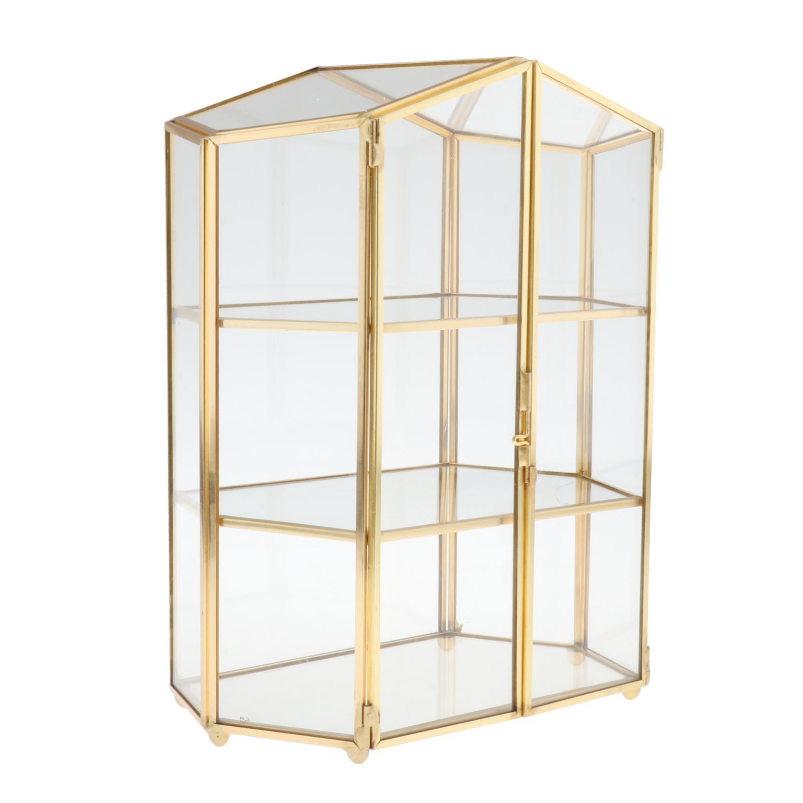 Clear Glass Storage Box 3 Tier Tabletop Jewelry Makeup Display Organizer Case