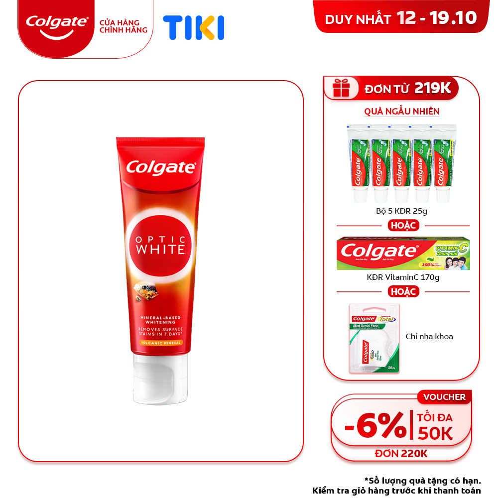 Kem đánh răng Colgate làm trắng răng khoáng núi lửa 100g