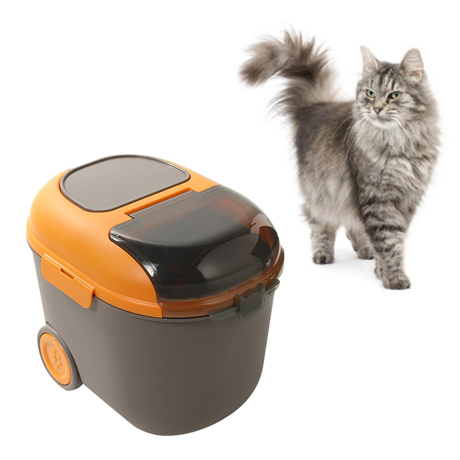 Pet Food Storage Cat Food Bucket Dry Transparent Lid Container for Dog grey