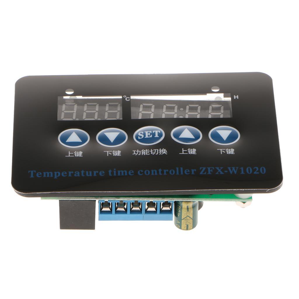 Dual Stage Digital Temperature Time Controler Switch 1 Relay DC 12V 24V 220V