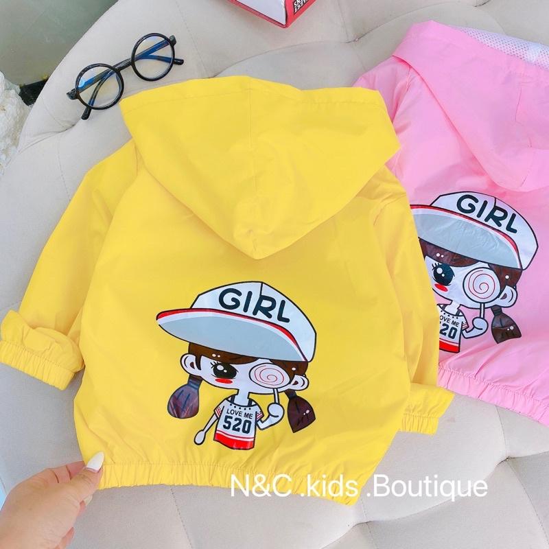 Áo khoác gió 2 lớp cho bé gái