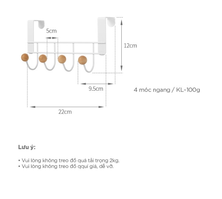 Móc treo đồ gắn cánh cửa/tủ bếp FASOLA FSLYF-062