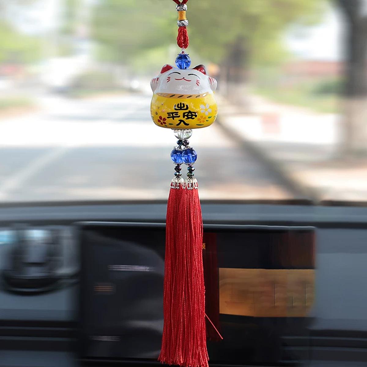 Dây Mèo May Mắn Treo Xe - Màu Vàng