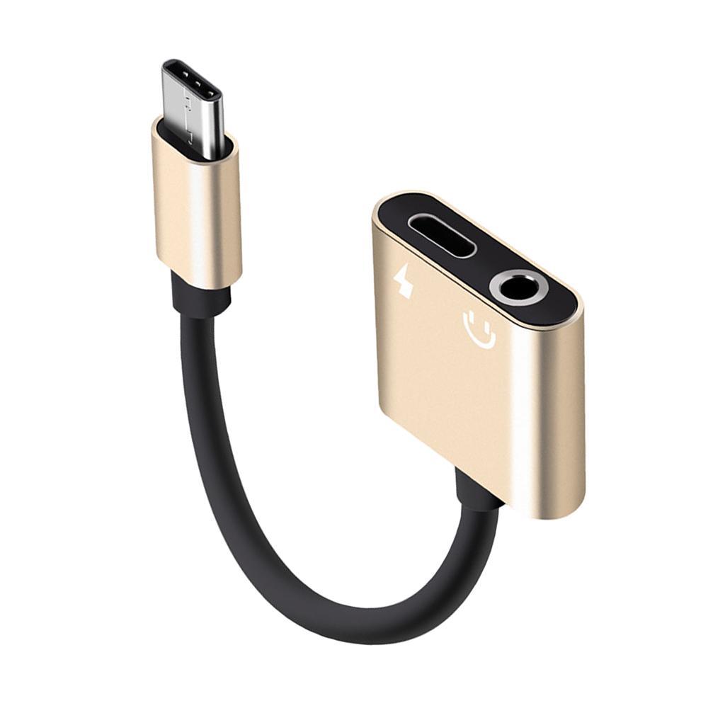 2pcs Type C Charging Cable for Type C Phones Without 3.5mm Headphone Jack