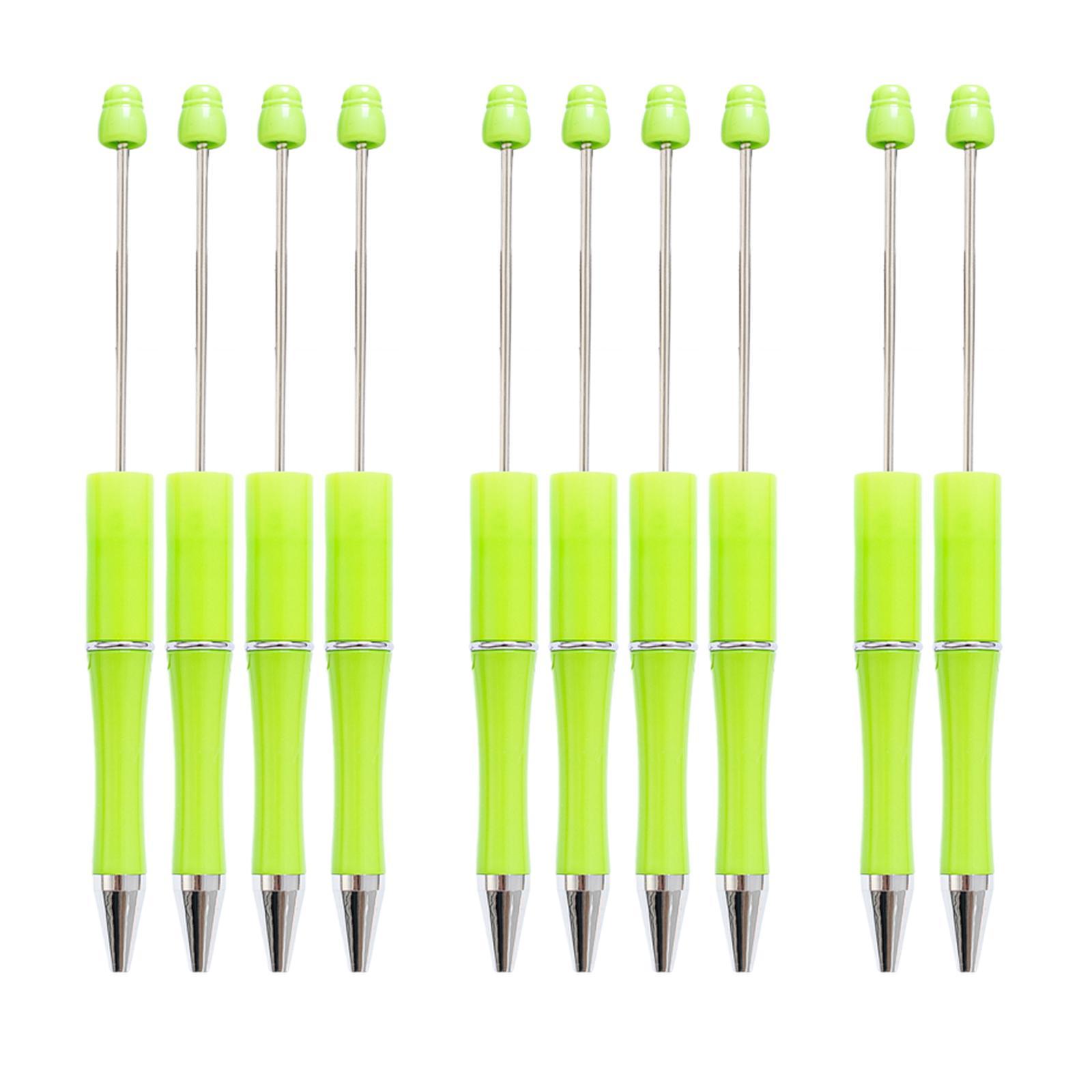 10 Pieces DIY Black Ink Pens Beaded Pens Ballpoint Pen Bead Pen for Birthday