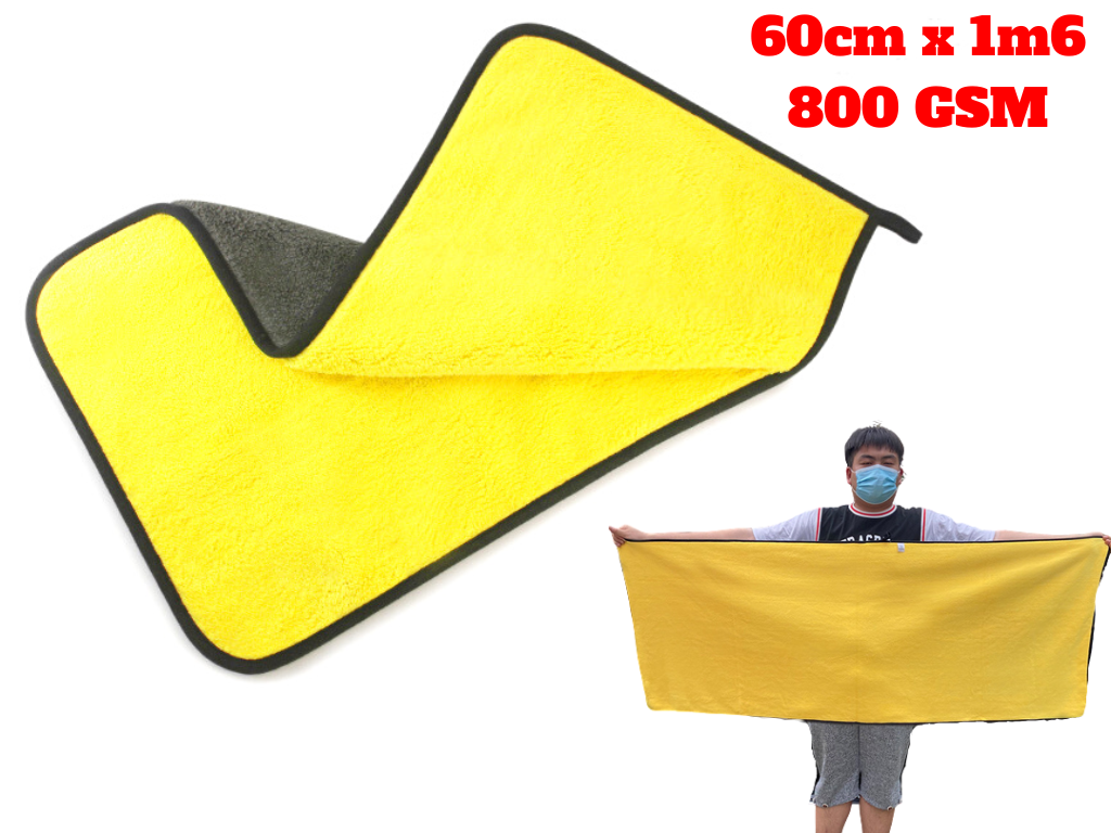 Khăn Siêu Thấm 2 Lớp Microfiber Size Siêu Lớn 60x160 Cm Chuyên Dùng Lau Xe