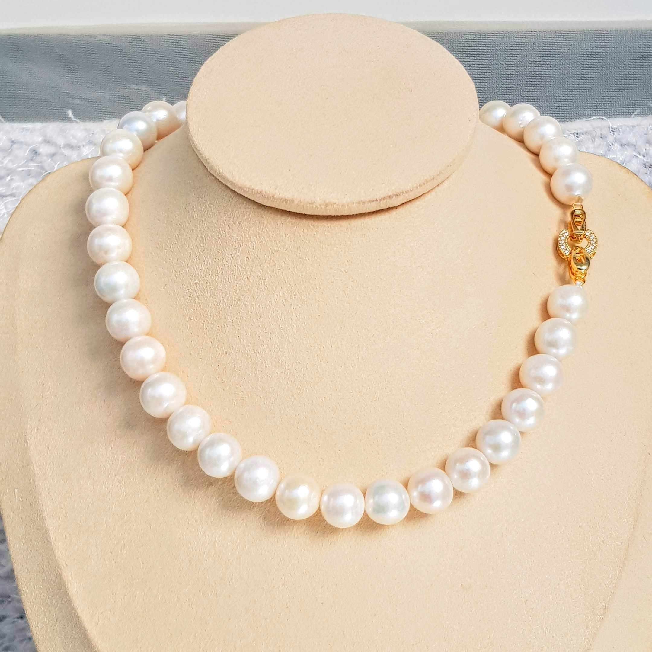 Chuỗi Vòng Cổ Ngọc Trai Cao Cấp - Chuỗi Đơn - Trang Sức Cô Tấm - MOON PEARL - COTAM0604 + Tặng Kèm Bông Tai Nụ Bạc KT2602