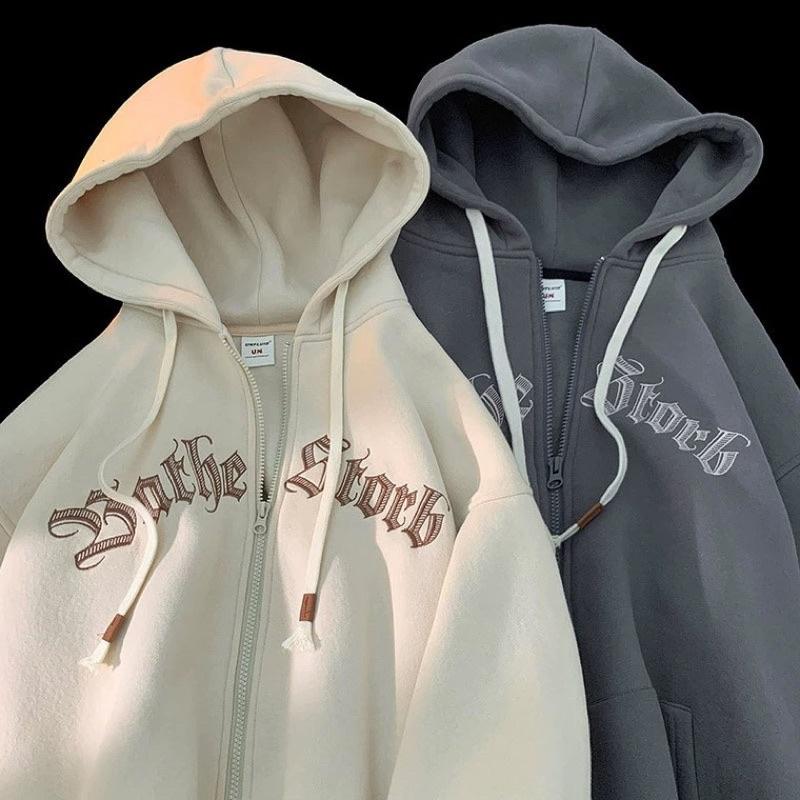 Áo Khoác Hoodie Nỉ Chữ Logo Thêu Stob Form Unisex Nón 2 Lớp, Áo khoác 70kg logo thêu chữ, Áo khoác nỉ nam nữ form thụng chất nỉ cotton dày dặn