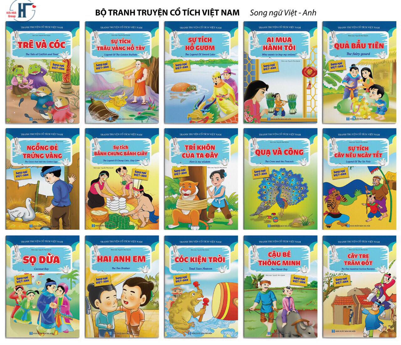 Sách- Combo sét 20 cuốn Truyện Tranh Cổ Tích Mầm Non Song Ngữ Ngụ Ngôn dành cho trẻ mầm non (Chủ đề ngẫu nhiên)