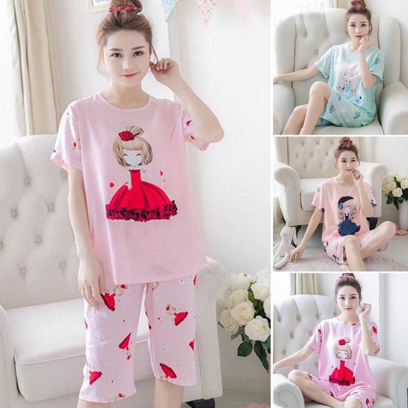 Bộ Đồ Ngủ Tay Ngắn Dễ Thương