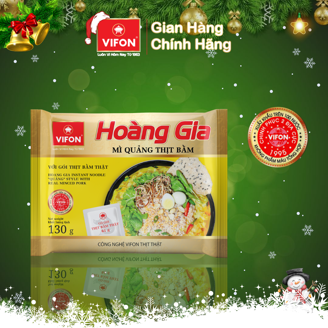 Thùng 18 gói Mì Quảng Thịt Bằm Hoàng Gia VIFON 130gr/gói