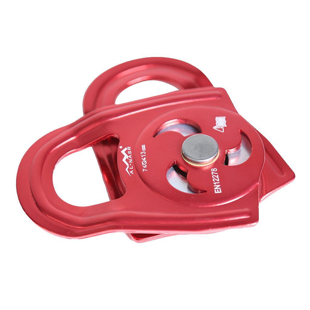 Aluminum Rescue Side Swing 36KN Pulley Bearing Trolley Rappel Device for Lifiting Rock Climbing Arborist Mountaineering Caving Rigging