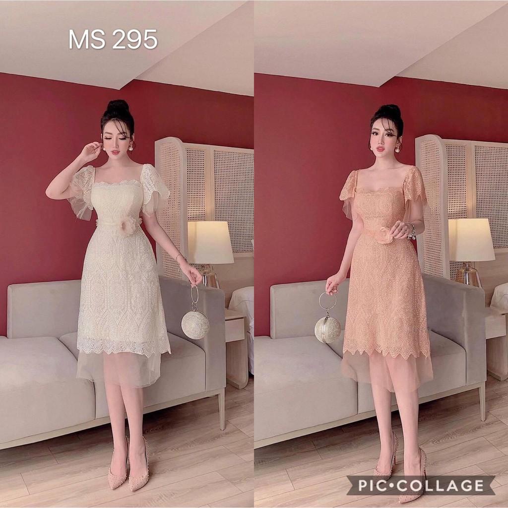 VÁY REN THÊU PHỦ LƯỚI MIX HOA CAO CẤP
