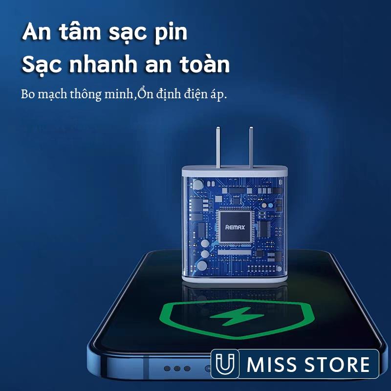 Củ sạc nhanh PD + QC 20W Remax RP-U88 Chip sạc thông minh, an toàn, thiết kế nhỏ gọn, tiện dụng - Hàng Chính Hãng 