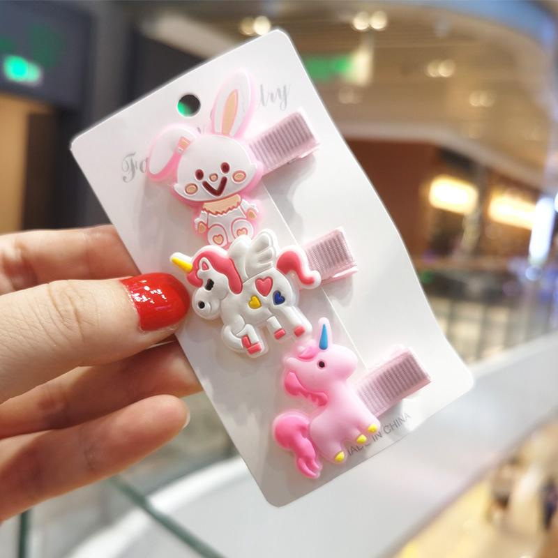 Set 3 Kẹp Tóc Hoạt Hình Xinh Xắn Cho Bé Gái