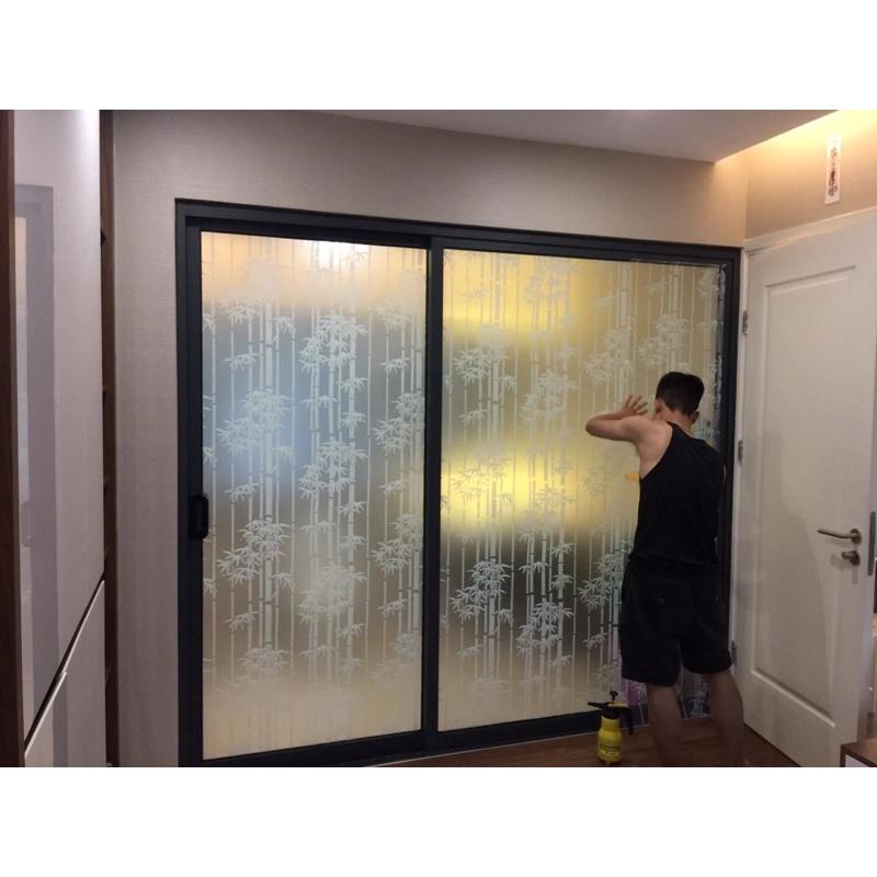 GIẤY DÁN KÍNH HOA VĂN 3D keo sẵn bóc dán nhiều mẫu rộng 90cm