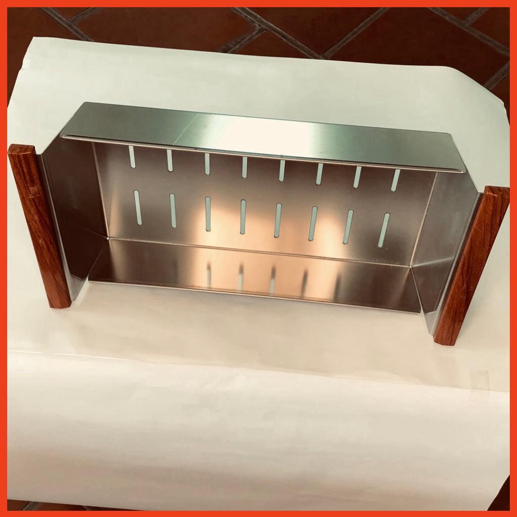 Rổ Đựng Trái Cây Thực Phẩm Đa Năng Bằng Inox viền gỗ