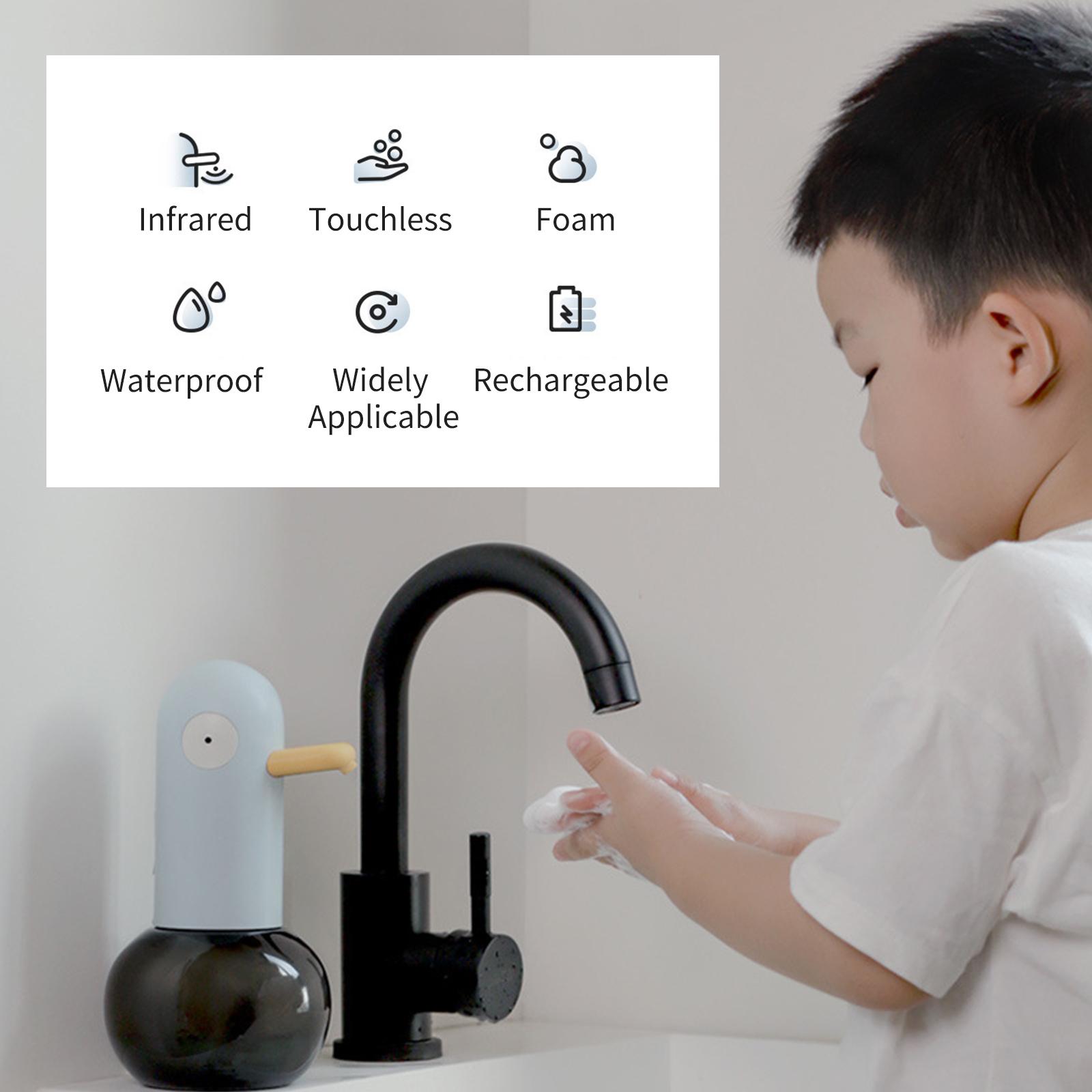 Máy Xịt Xà Phòng Tạo Bọt Tự Động 400Ml Hồng Ngoại Để Bàn Sạc Usb