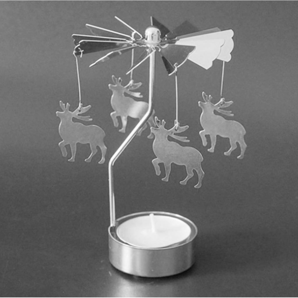 Rotating Candle Tea Light Holder Candlestick Deer